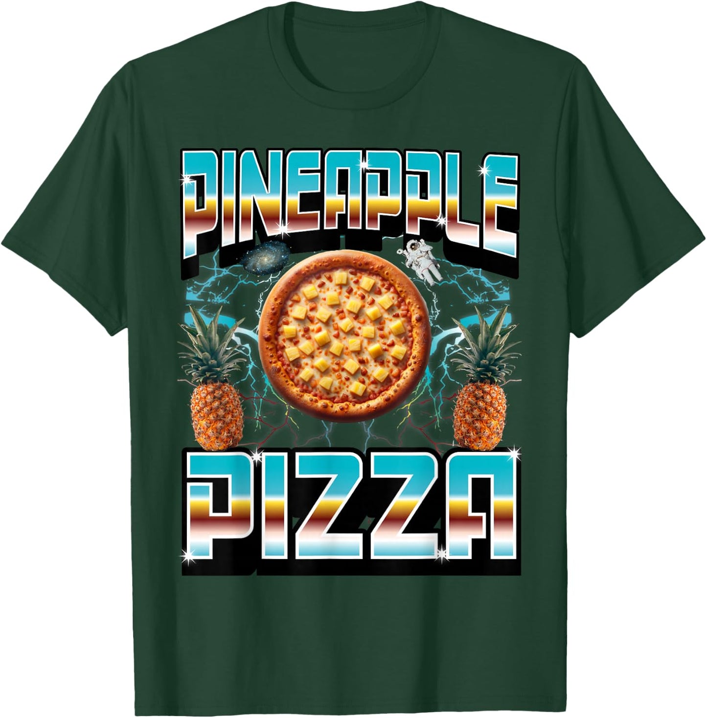 Bootleg Rap Aesthetic Pineapple Pizza Meme Funny 1990s Weird T-Shirt - T-Shirt | Forest