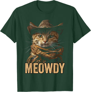 Meowdy Cat Shirt Meowdy Cowboy Cat Country Western Funny Cat T-Shirt - T-Shirt | Forest
