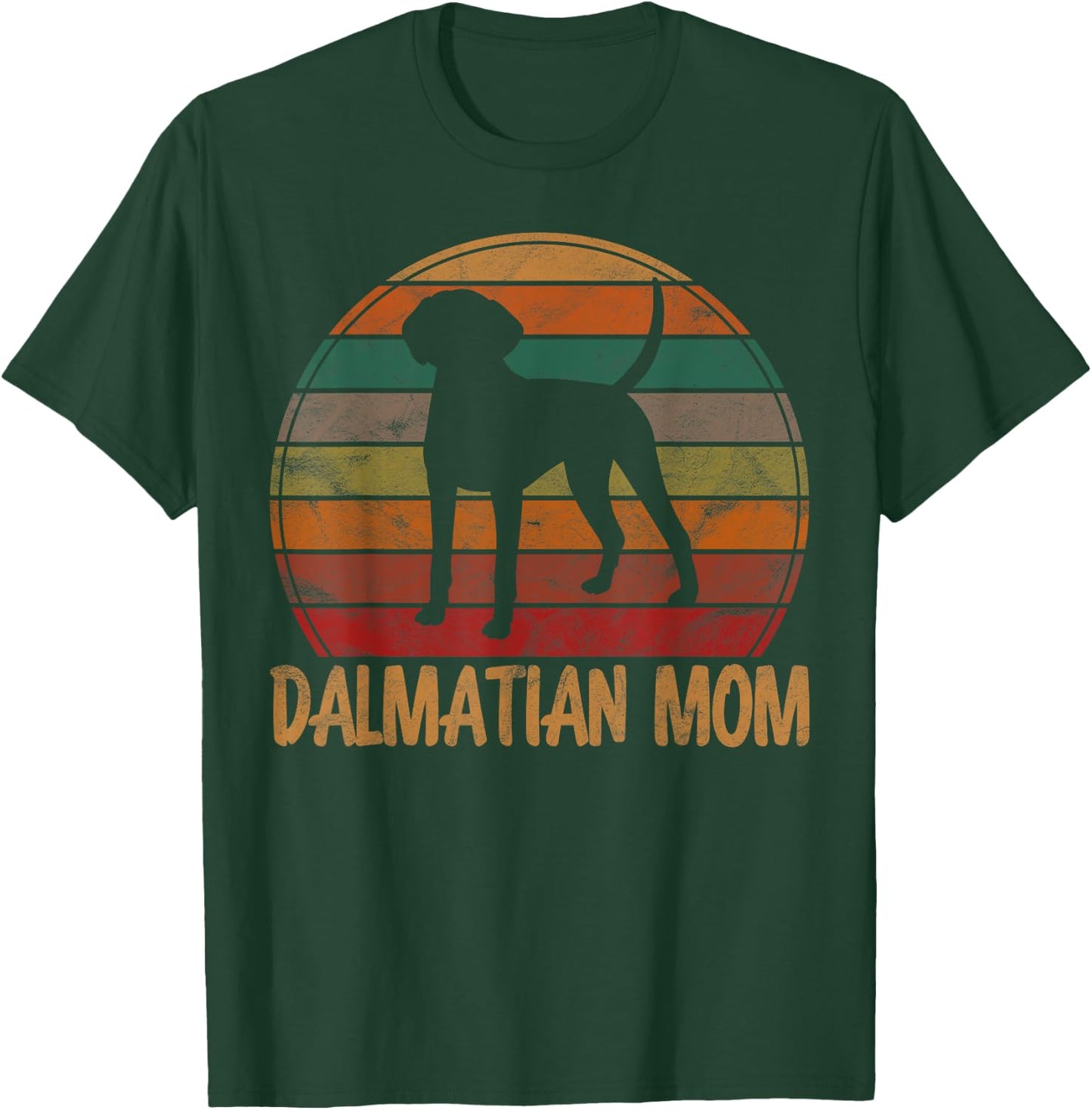 Retro Dalmatian Mom Gift Firehouse Dog Owner Mother Pet Mama Women Girls Kids T-Shirt - T-Shirt | Forest