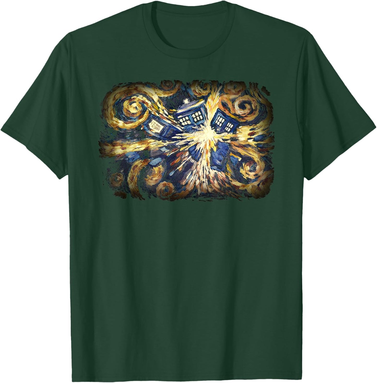 Art Tardis Van Gogh Time Travel Sci-Fi Fan T-Shirt - T-Shirt | Forest