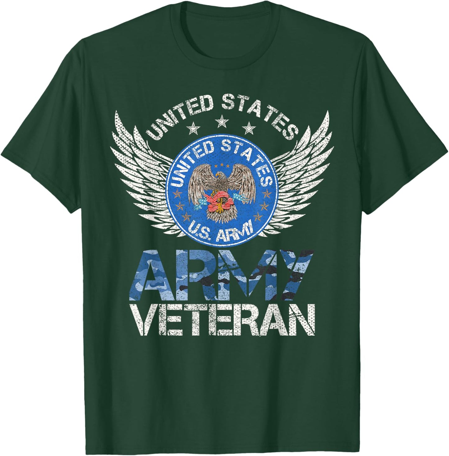 Vintage United States Army Veteran Gift U.S Military Veteran T-Shirt - T-Shirt | Forest
