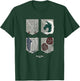 Attack on Titan Four Shields Trainee Military Corps Garrison T-Shirt - T-Shirt | Forest