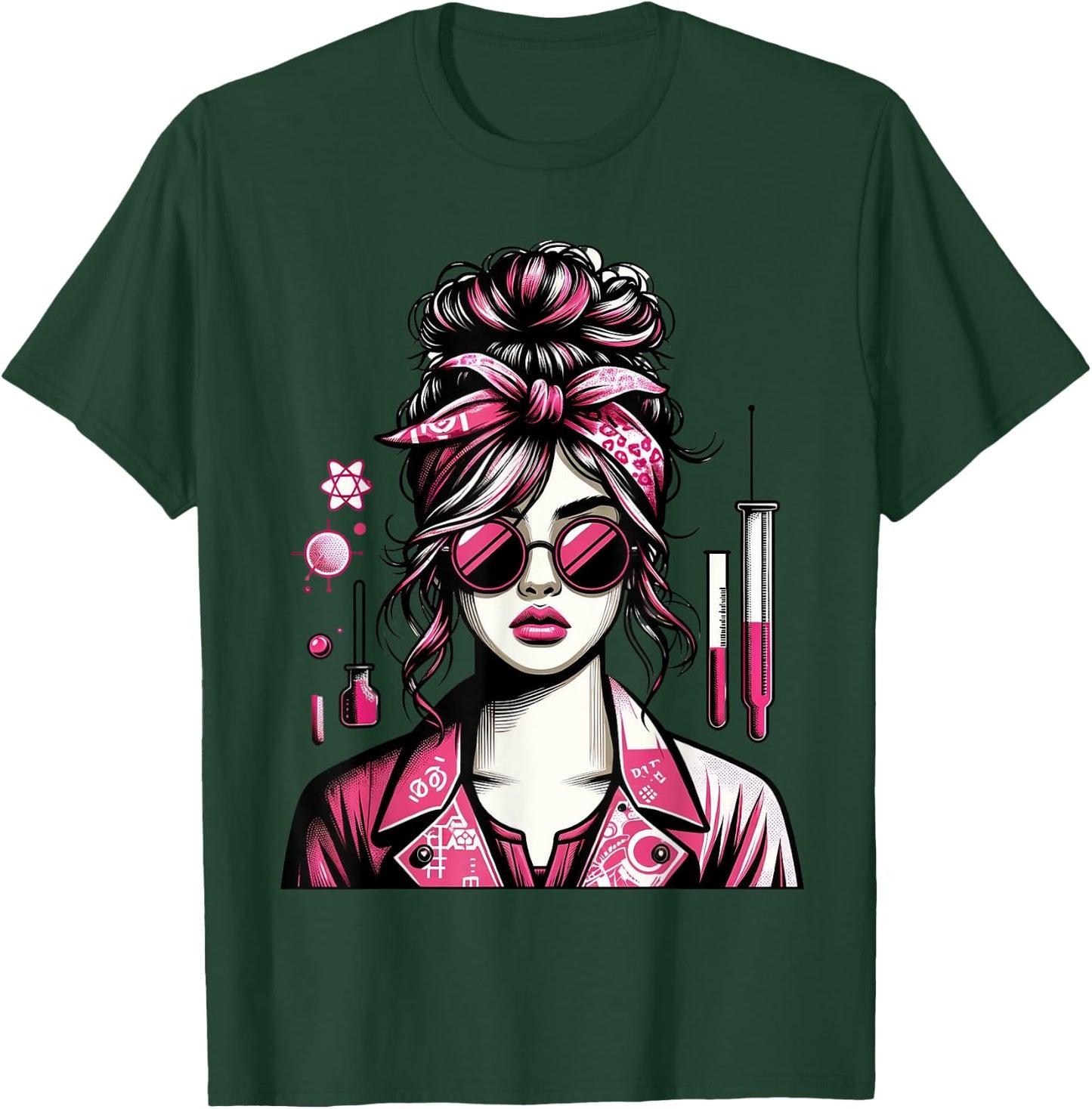 Retro Lab Week 2024 Phlebotomy Pink Women Girl Lab Week 2024 T-Shirt - T-Shirt | Forest