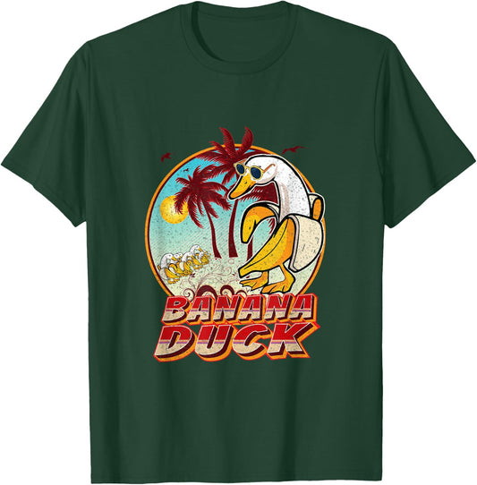 Banana Duck - - Summer Beach Vintage Retro T-Shirt - T-Shirt | Forest