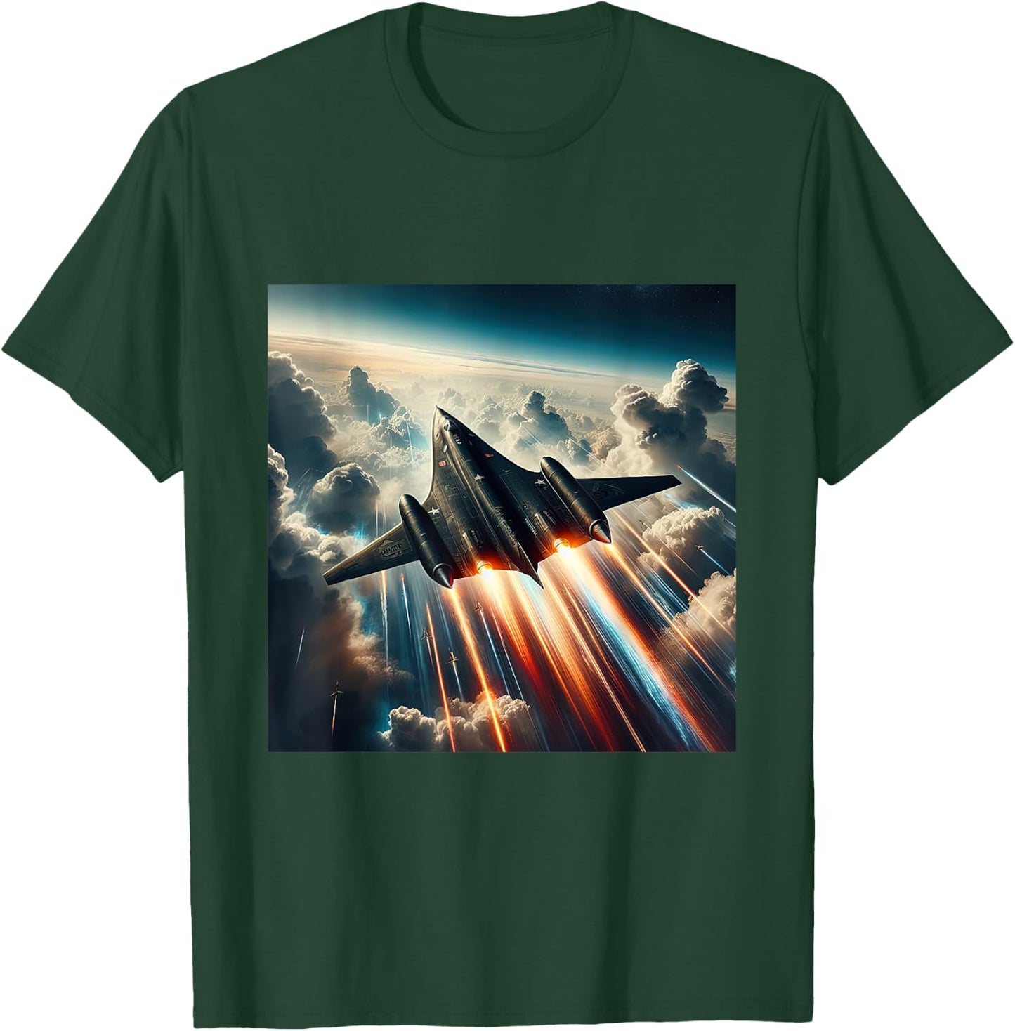 SR 71 Blackbird Fighter Jet Military Aircraft T-Shirt - T-Shirt | Forest