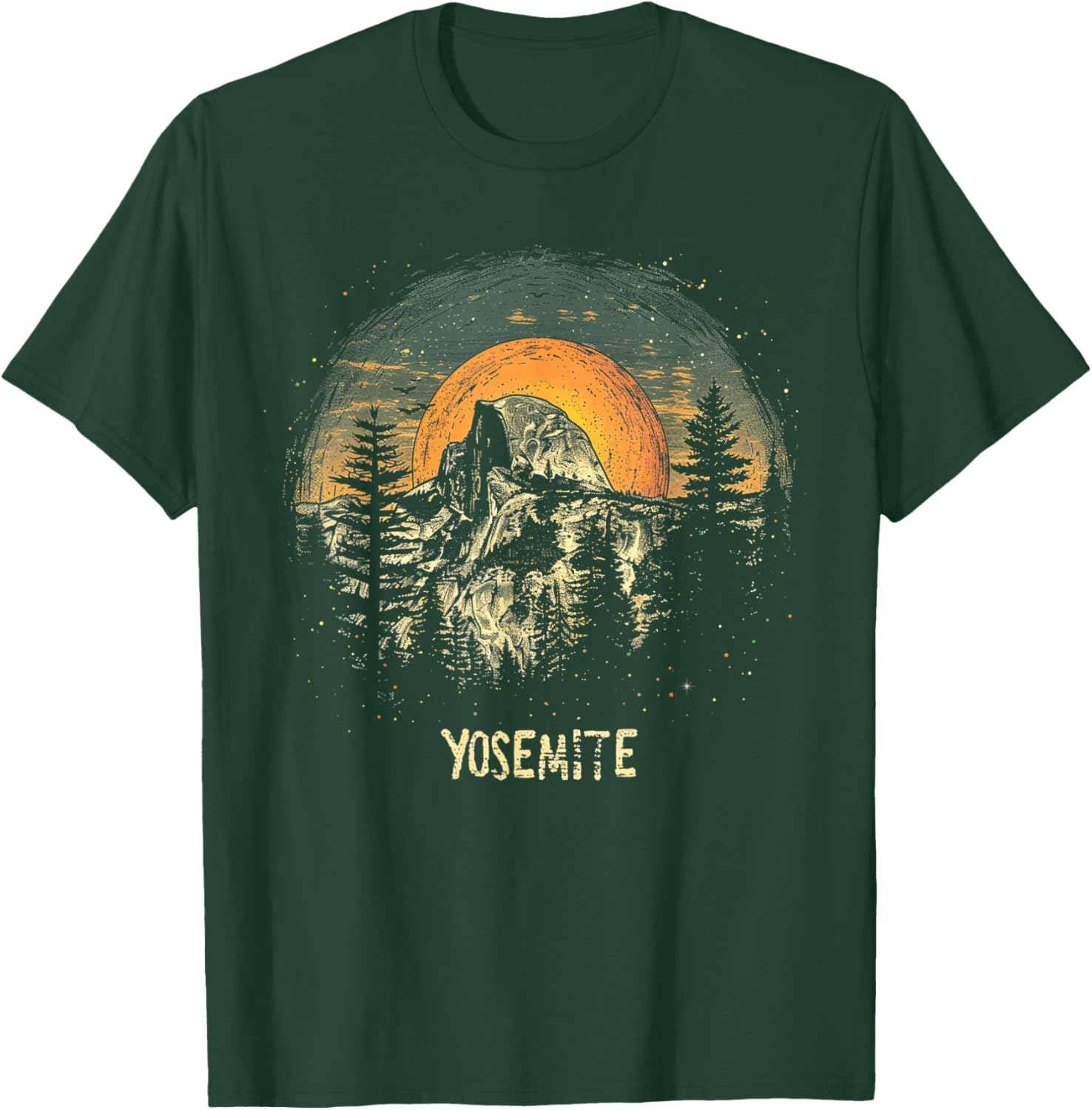 Yosemite - US National Park Vintage Men Women Kids Retro T-Shirt - T-Shirt | Forest
