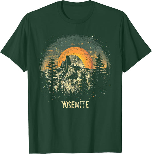 Yosemite - US National Park Vintage Men Women Kids Retro T-Shirt - T-Shirt | Forest