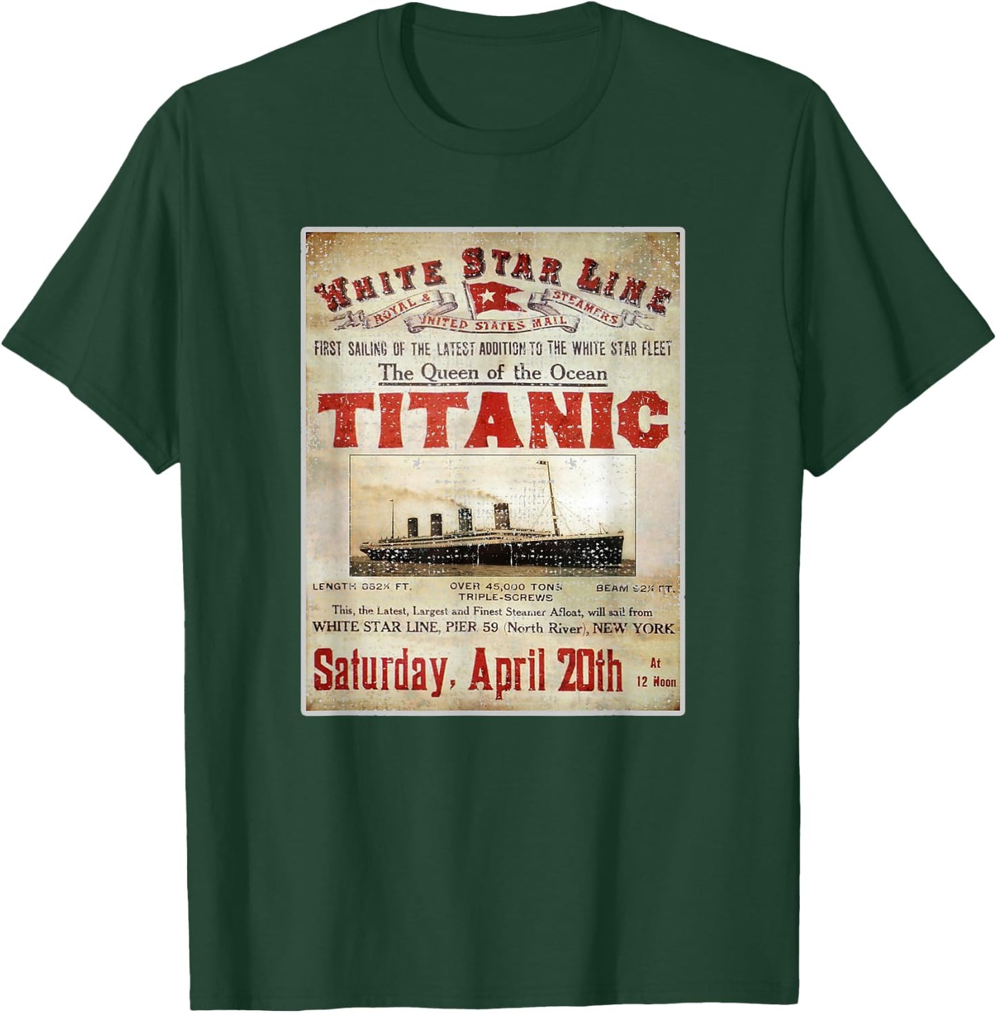 Vintage Titanic Swim Team 1912 Gifts Swimming Cruise Lovers T-Shirt - T-Shirt | Forest
