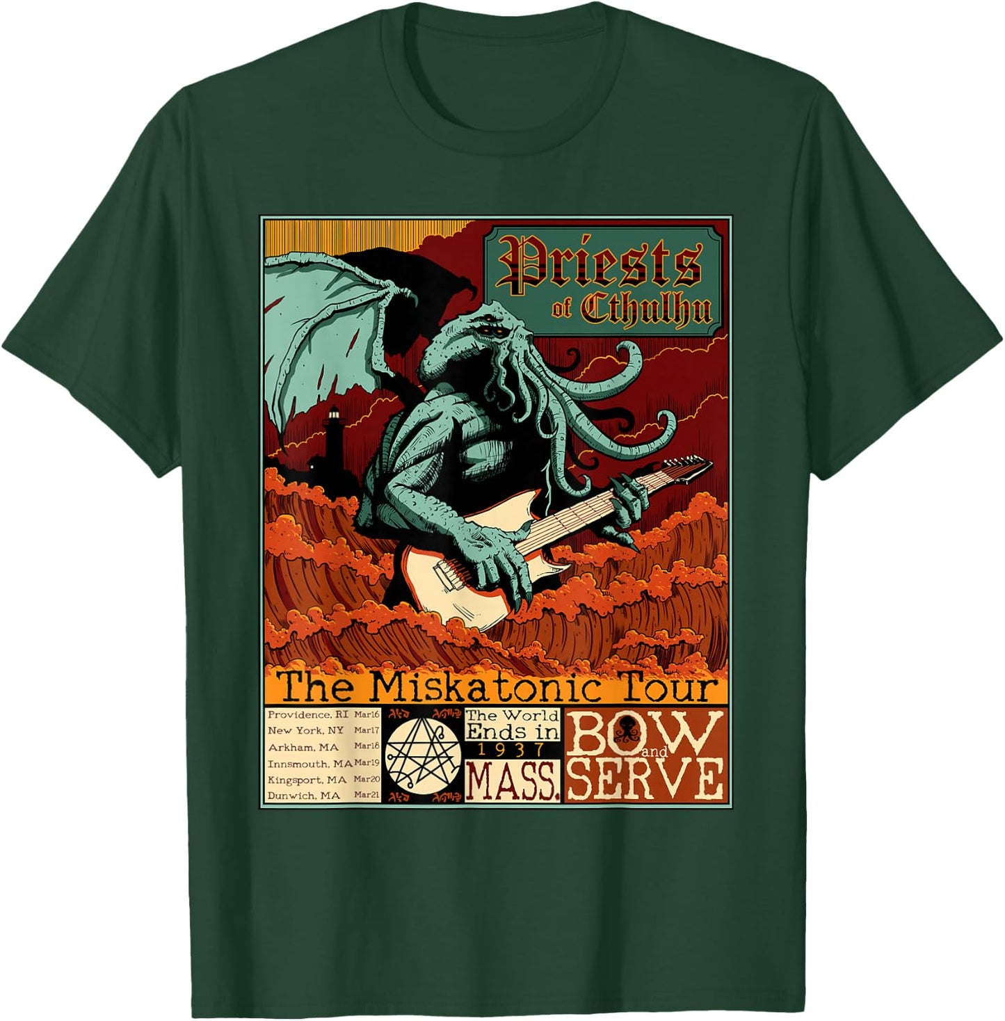 Miskatonic Cthulhu Great Rock Cosmic Horror Metal Concert T-Shirt - T-Shirt | Forest