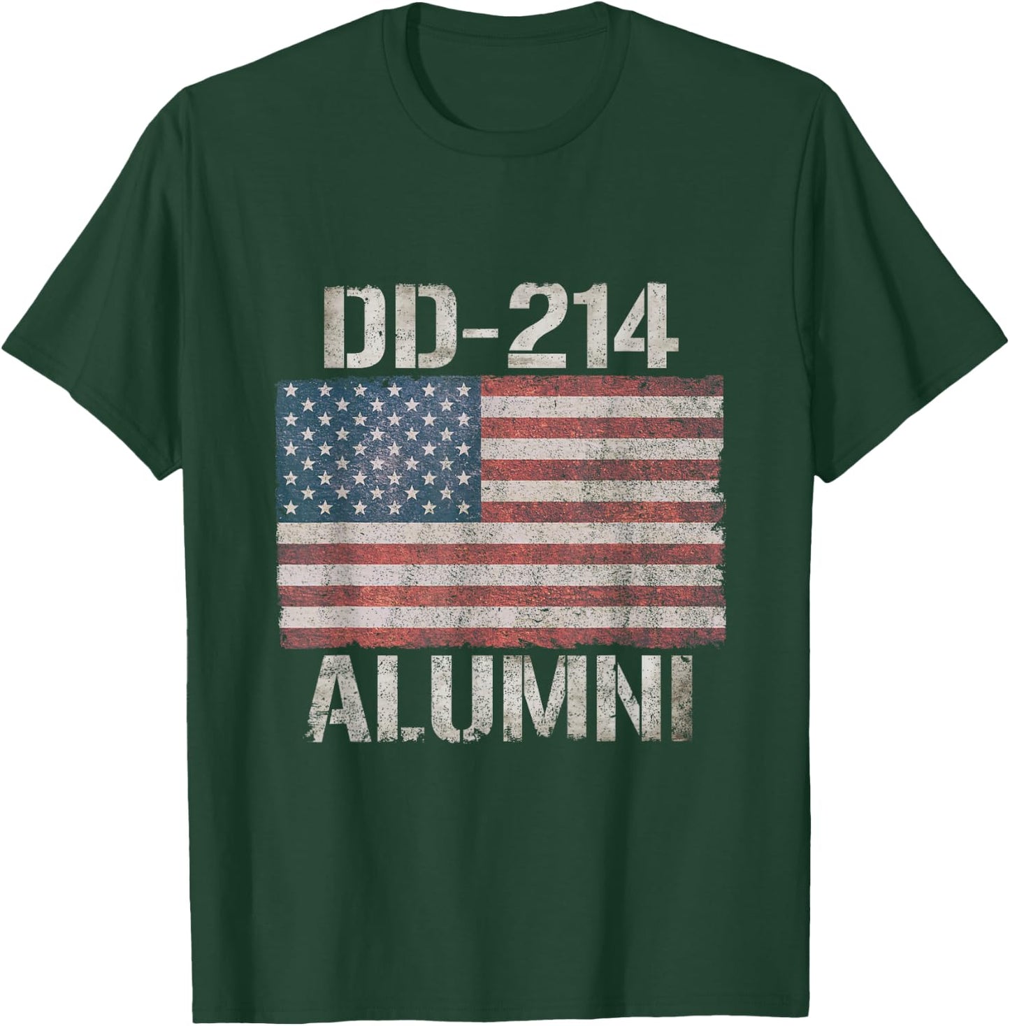 DD-214 American Flag US Retirement Military Veteran T-Shirt - T-Shirt | Forest