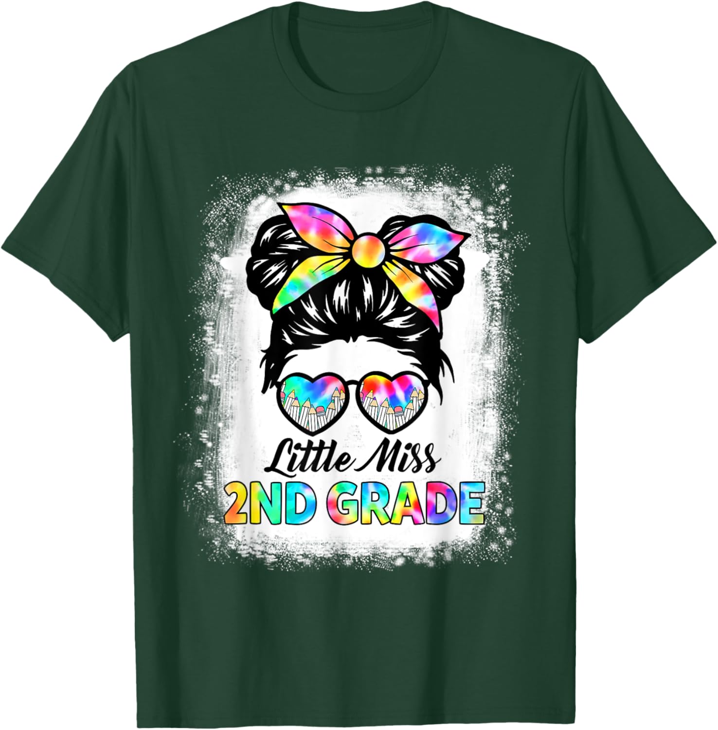 Girls Second Grade Back To School Cute Little Miss 2nd Grade T-Shirt - T-Shirt | Forest