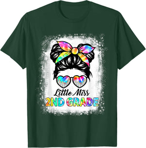 Girls Second Grade Back To School Cute Little Miss 2nd Grade T-Shirt - T-Shirt | Forest