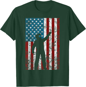 Vintage Welding Distressed Patriotic Welder American Flag Women Men T-Shirt - T-Shirt | Forest