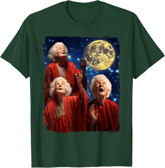 Grandma Howling At Moon Three Granny Moon T-Shirt - T-Shirt | Forest