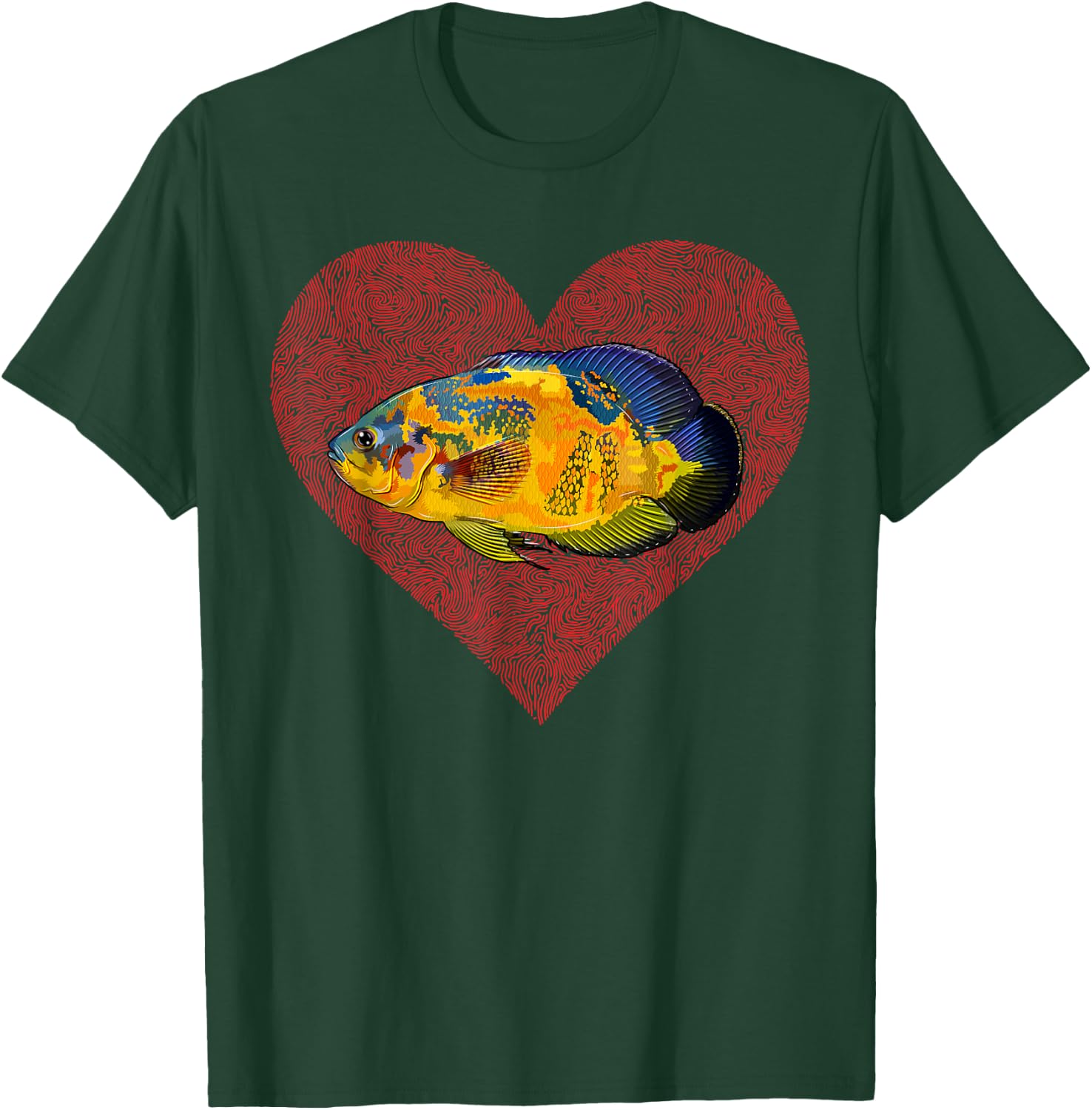 Oscars Valentines Day Fish Love Fingerprint T-Shirt - T-Shirt | Forest