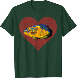 Oscars Valentines Day Fish Love Fingerprint T-Shirt - T-Shirt | Forest