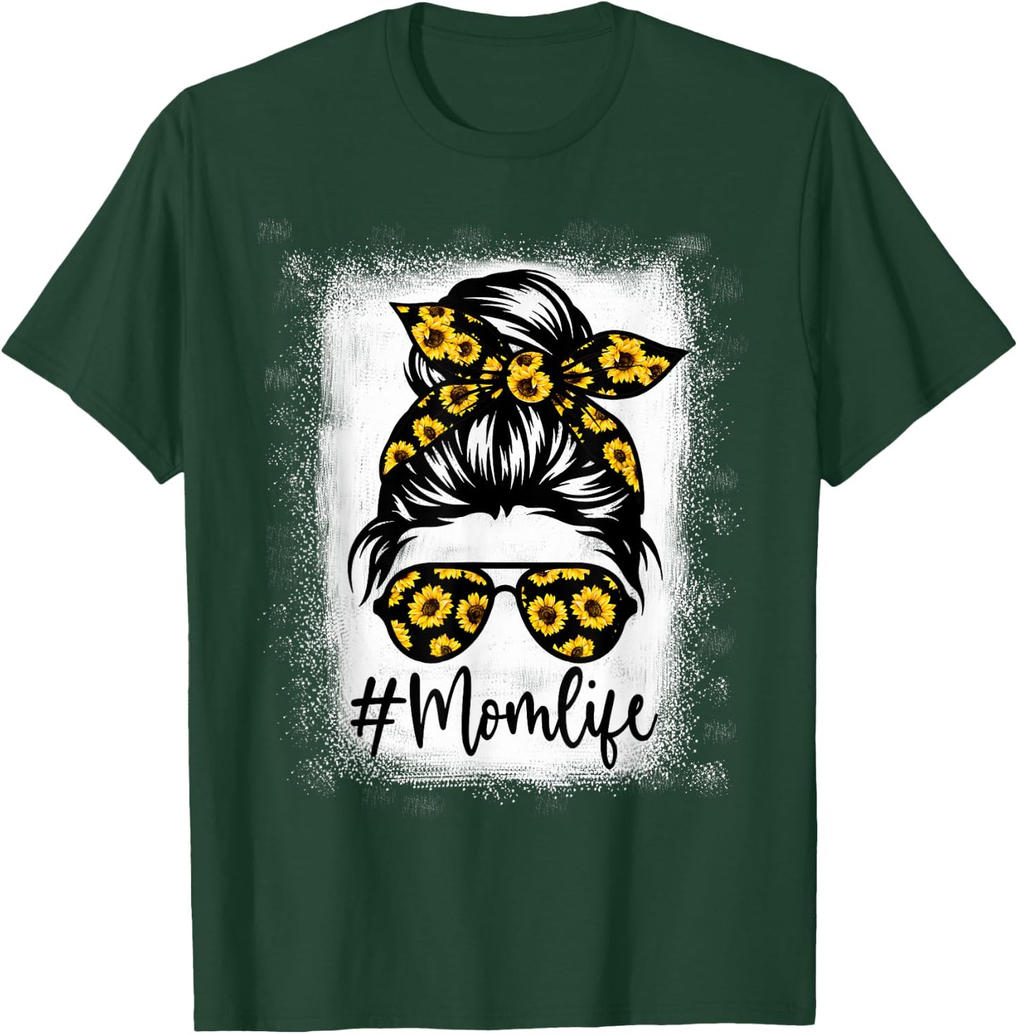 Bleached Sunflower Mom Life for Mother's Day T-Shirt - T-Shirt | Forest