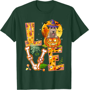 Love Irish Wolfhound Witch Pumpkin Scary Halloween Dog T-Shirt - T-Shirt | Forest