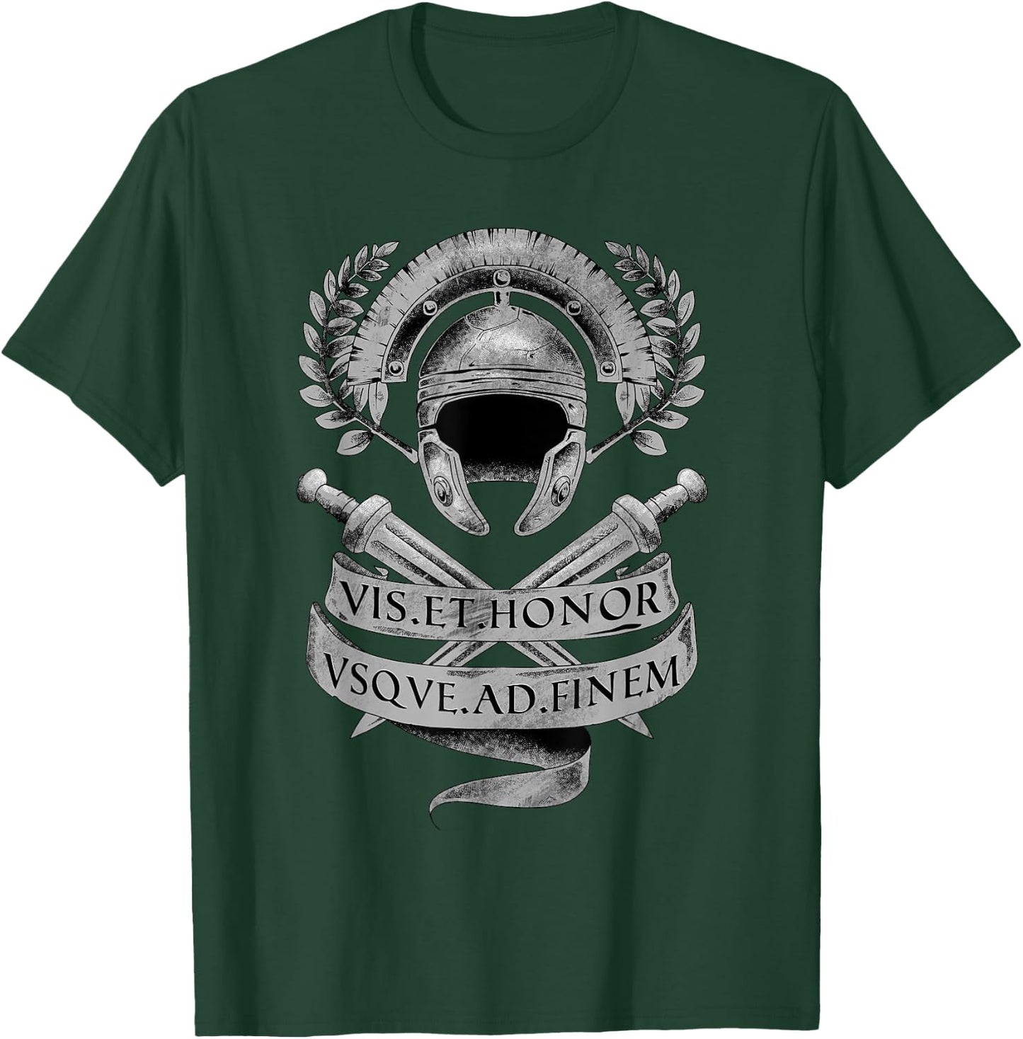 Vintage Roman Gladiator Helmet Warrior Arena Gym Gift T-Shirt - T-Shirt | Forest