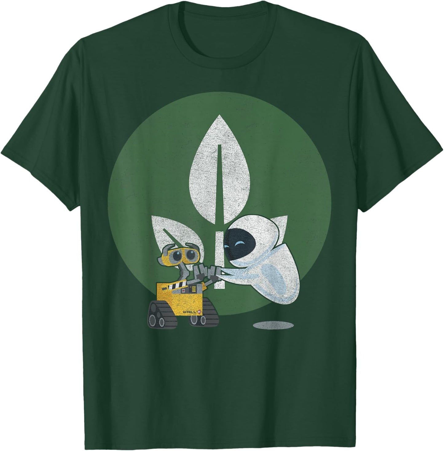 Disney Pixar Wall-E & Eve Leaf Logo T-Shirt - T-Shirt | Forest