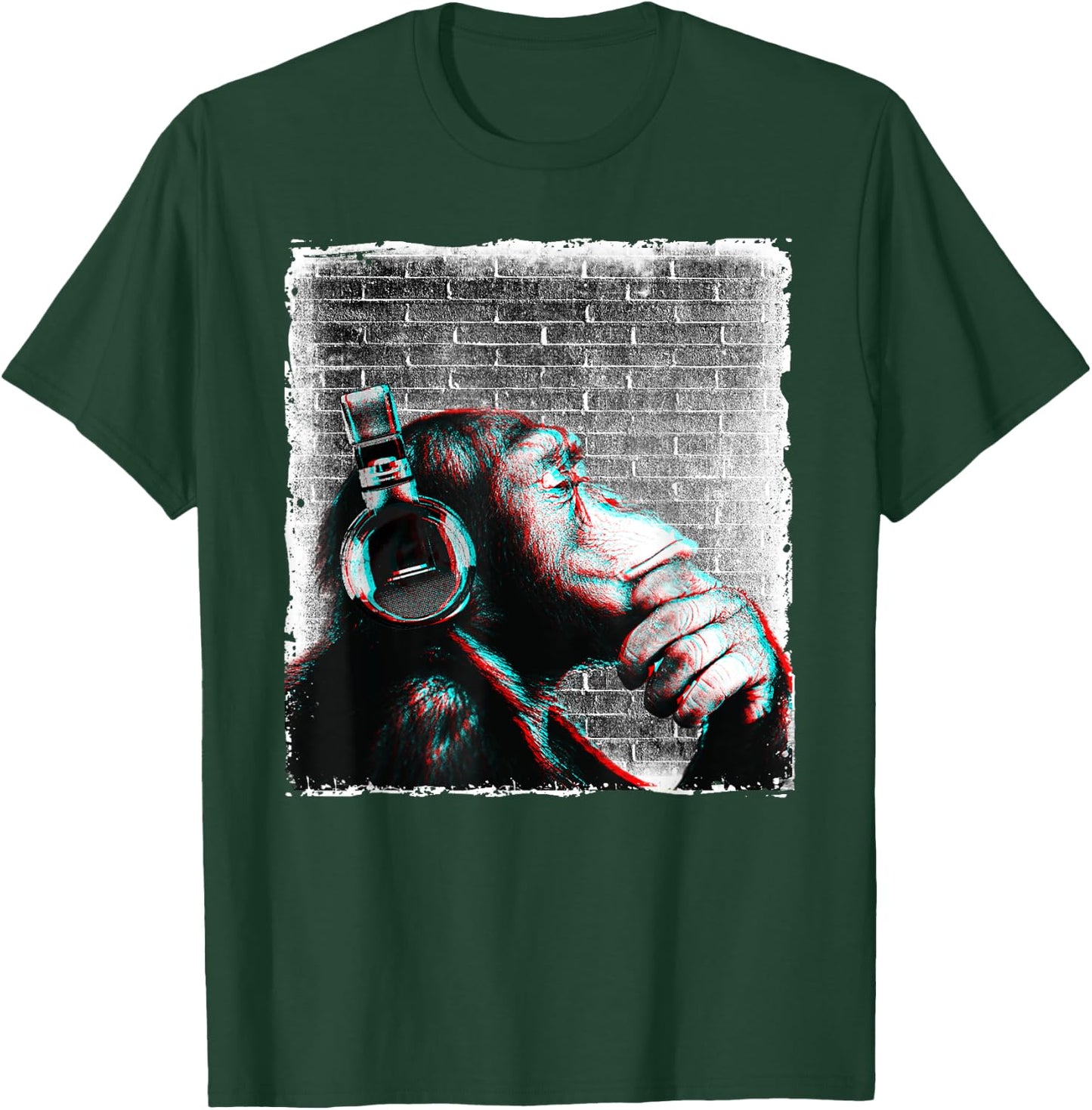 Monkey Chimp WIth Headphones Shirt - Edm Dj Music Lover Cool T-Shirt - T-Shirt | Forest