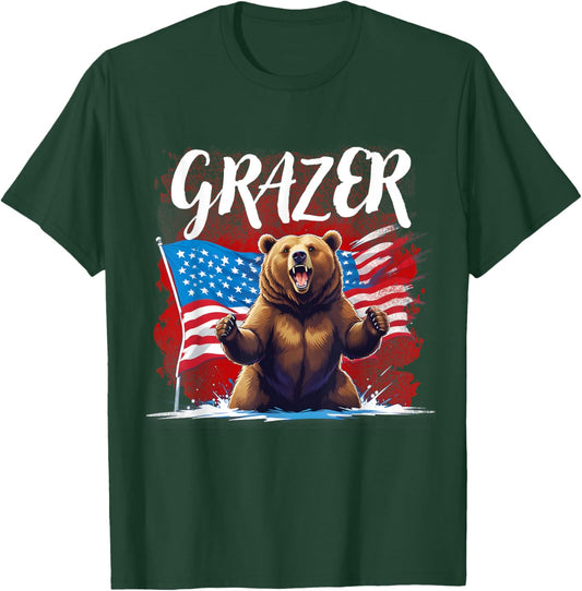 Grazer bear Men Women patriotic design T-Shirt - T-Shirt | Forest