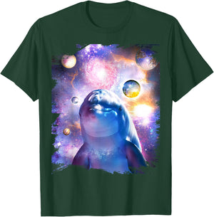 Galaxy Dolphin - Dolphins in Space T-Shirt - T-Shirt | Forest