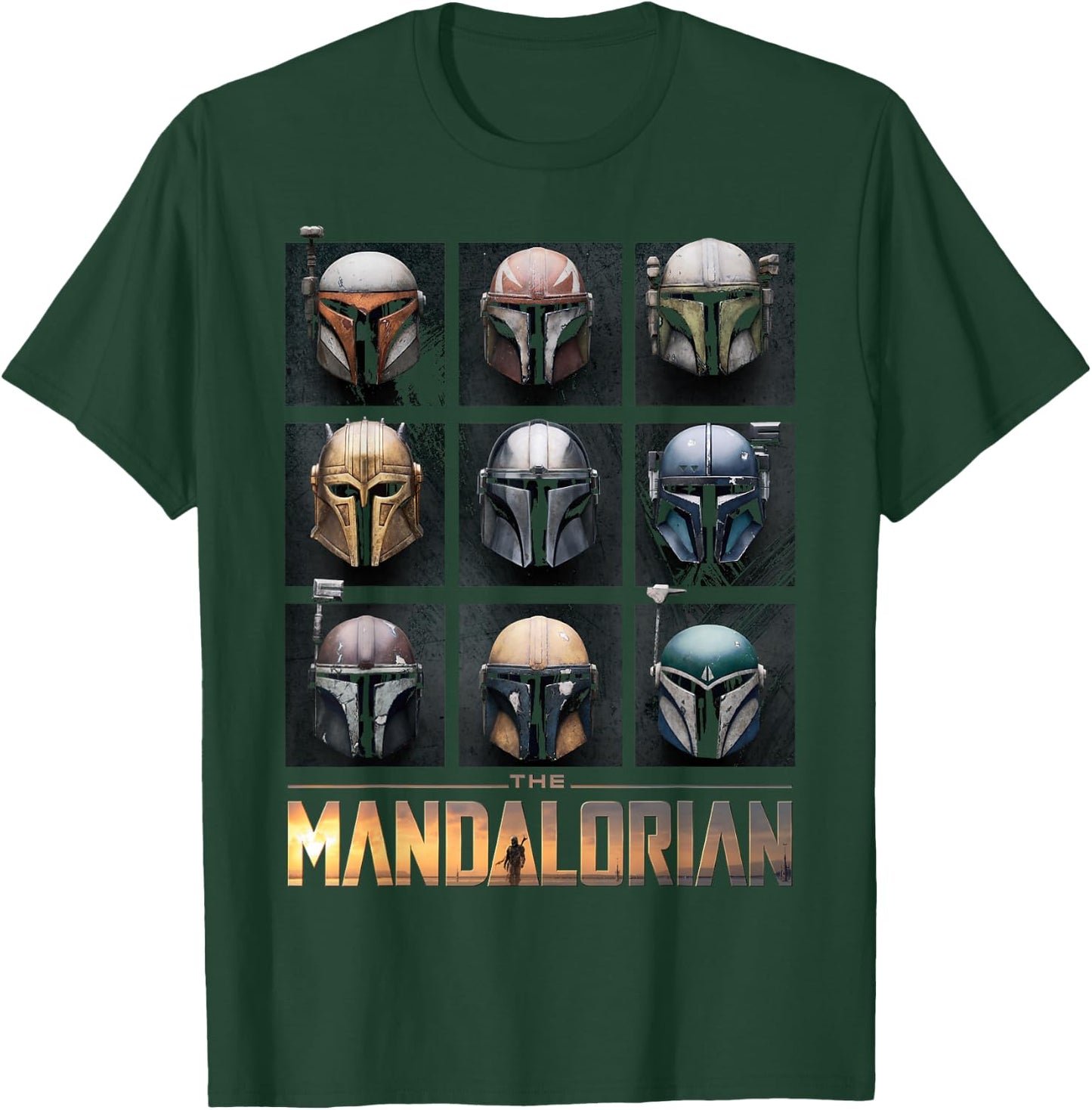 Star Wars The Mandalorian Helmet Box Up T-Shirt - T-Shirt | Forest