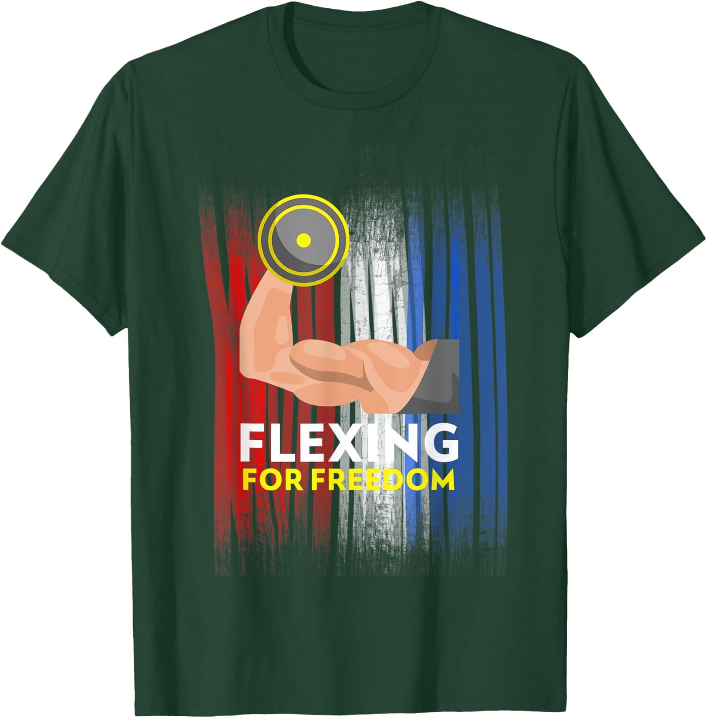 4th of July Weight Lifter Workout Muscles Gym Rat Women Kids Men T-Shirt - T-Shirt | Forest