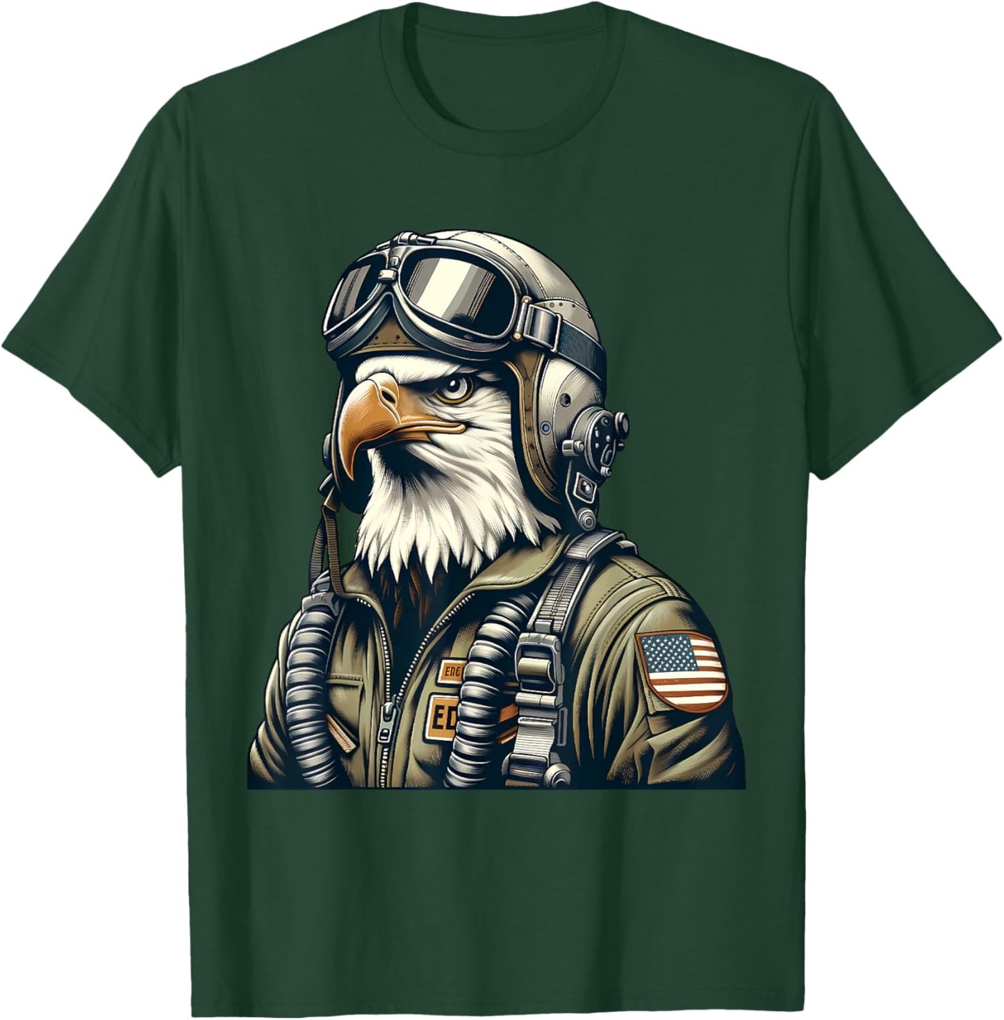 Bald Eagle Pilot Fighter Aviator T-Shirt - T-Shirt | Forest