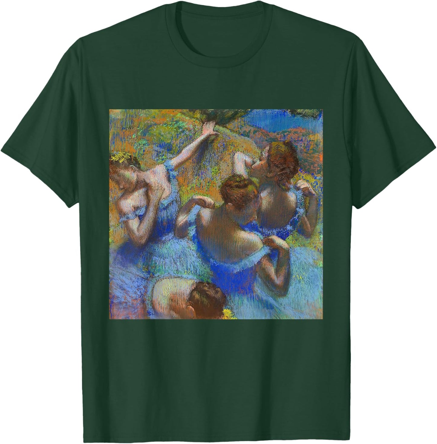 Edgar Degas Ballerina's in Blue | Ballet Impressionism Art T-Shirt - T-Shirt | Forest