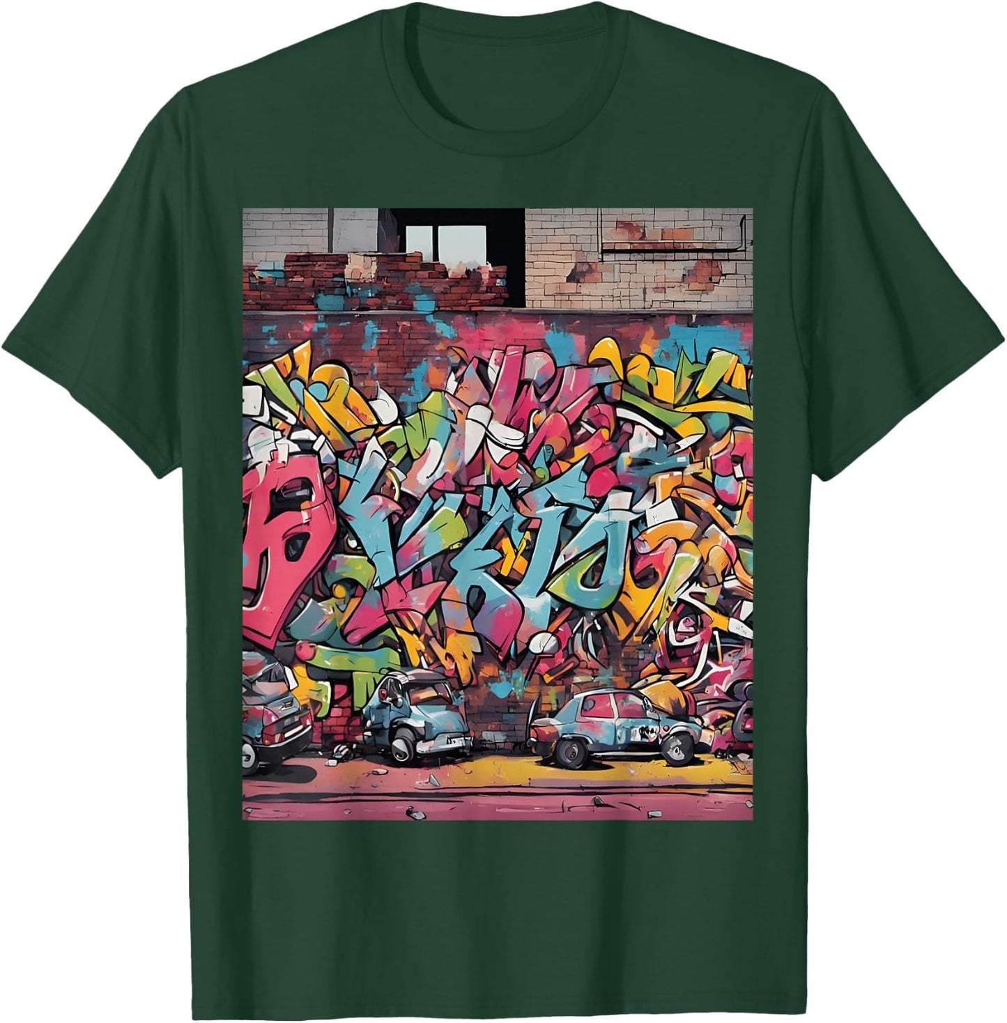 Animated Graffiti Scene Urban Art T-Shirt - T-Shirt | Forest