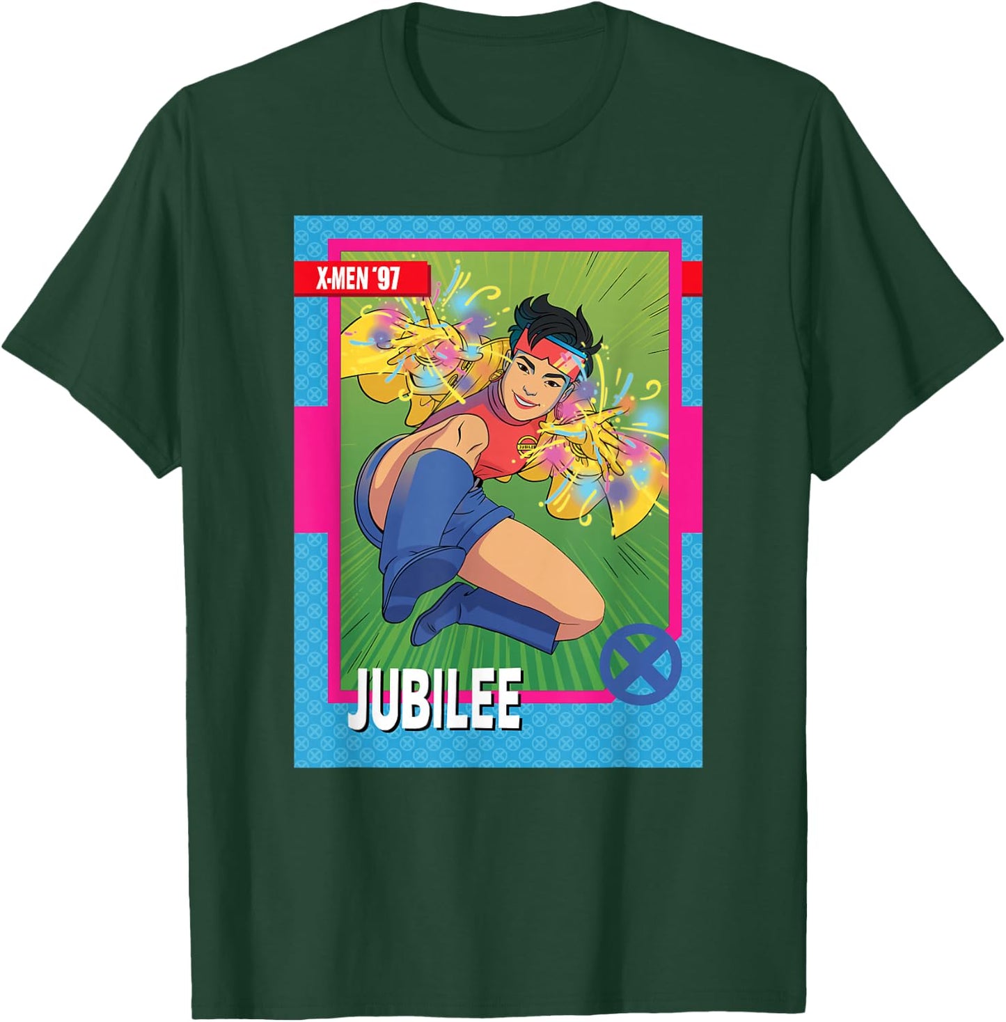 Marvel Studios X-Men '97 Jubilee Retro Trading Card T-Shirt - T-Shirt | Forest