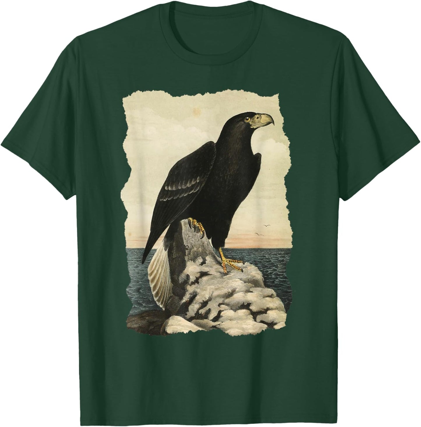 Northen Steller's Sea Eagle - Bird of Prey - Raptor Seascape T-Shirt - T-Shirt | Forest