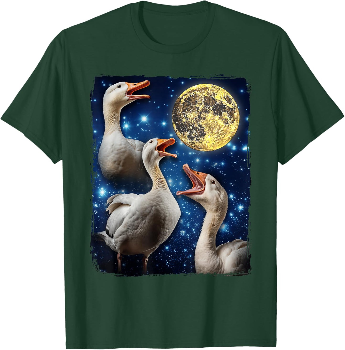 Goose Howling At Moon T-Shirt - T-Shirt | Forest