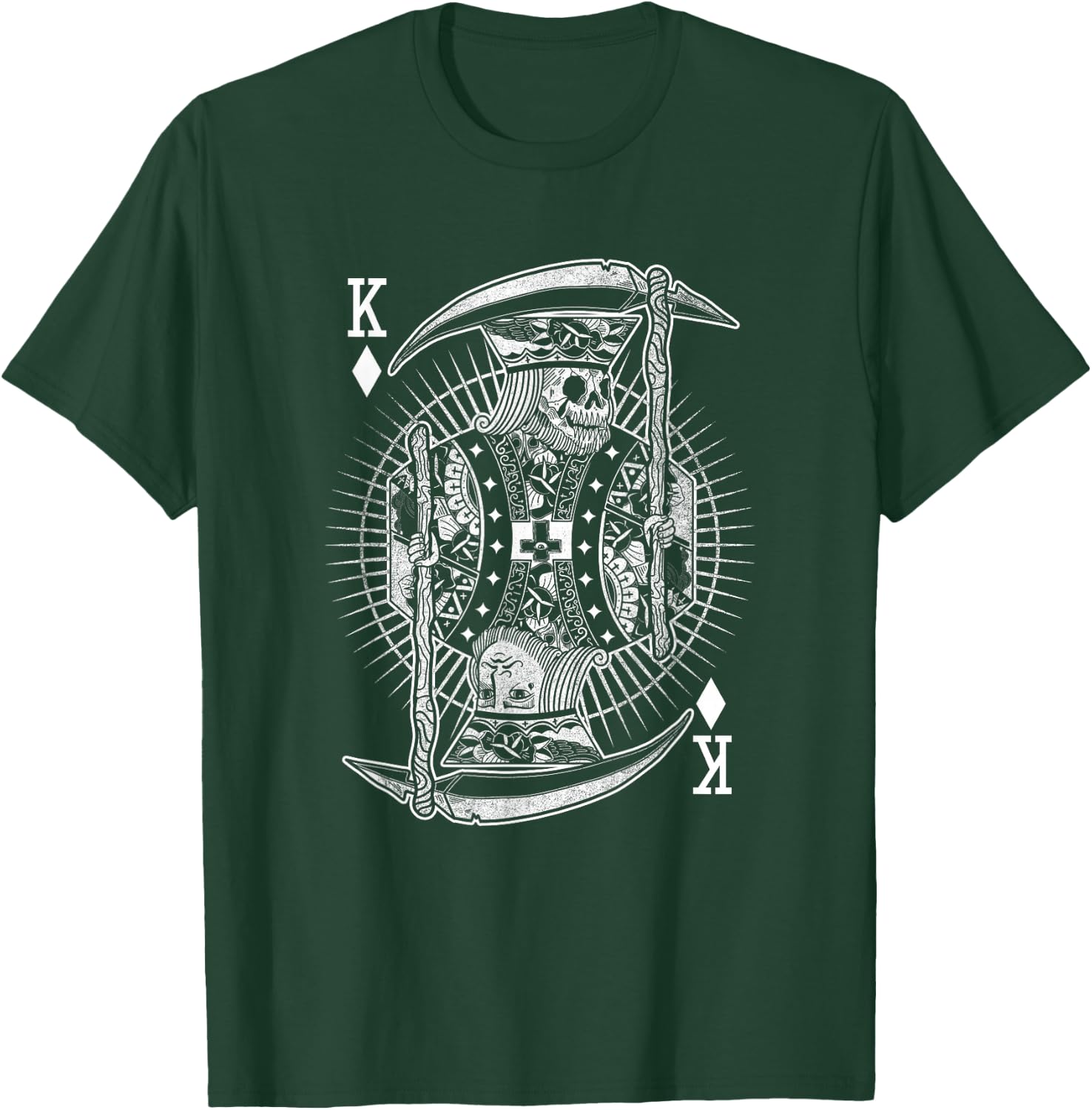 King Poker Card Skeleton Skull Goth Style Gothic Gambler T-Shirt - T-Shirt | Forest