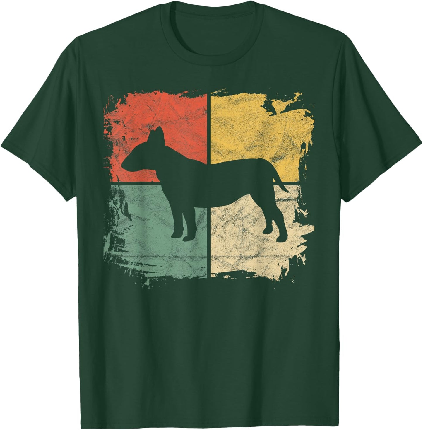 Square Retro Bull Terrier Owner Gift Dog Bully Dad Pet Mom T-Shirt - T-Shirt | Forest
