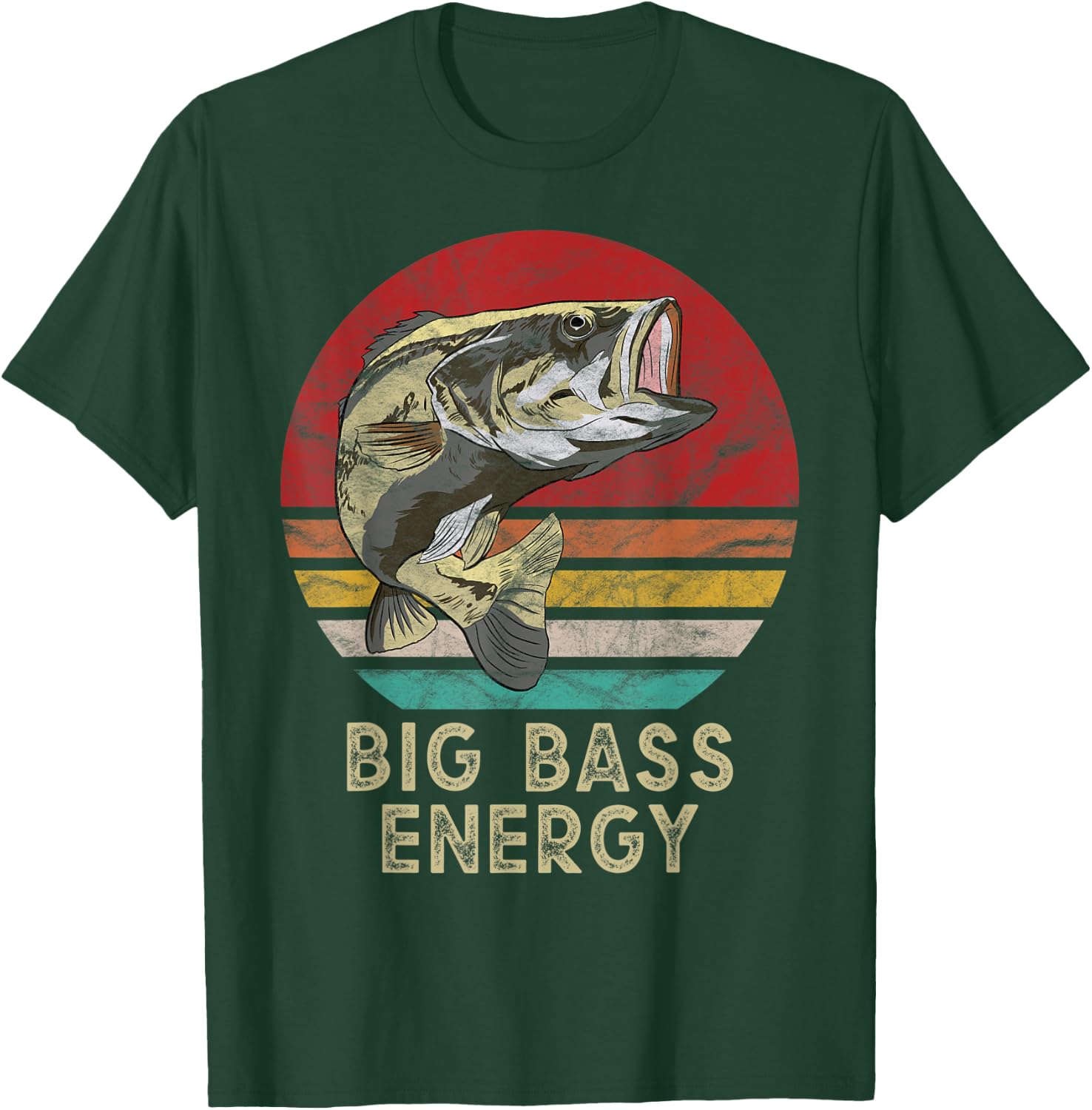 Big Fish Catching Gifts Big Bass Energy Fishing Gift T-Shirt - T-Shirt | Forest
