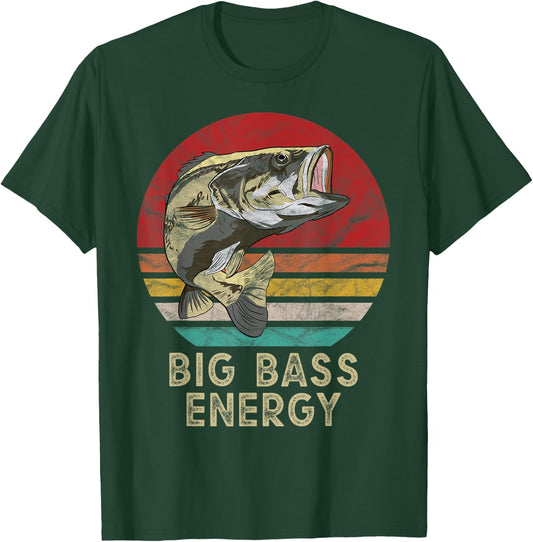 Big Fish Catching Gifts Big Bass Energy Fishing Gift T-Shirt - T-Shirt | Forest