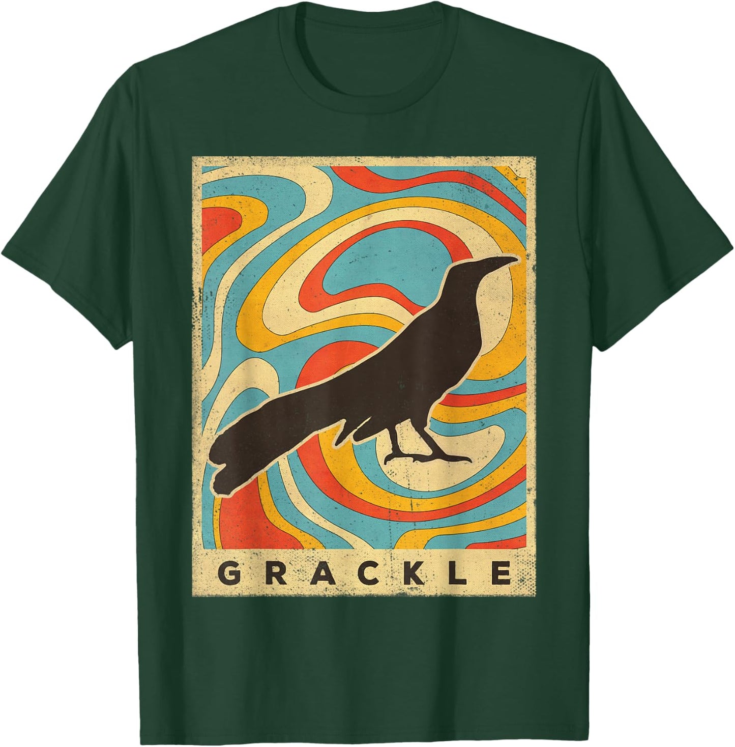 Vintage Grackle Bird Lover Animal Retro Style T-Shirt - T-Shirt | Forest