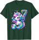 Unicorn Mermaid 7th Birthday 7 Year Old Party Girls Outfit T-Shirt - T-Shirt | Forest