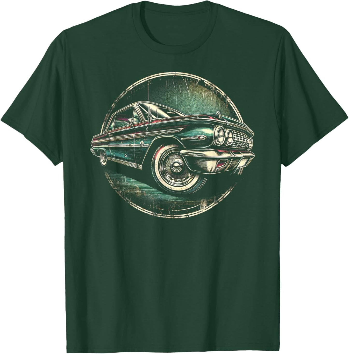 Intricate Vintage Car Art T-Shirt - T-Shirt | Forest