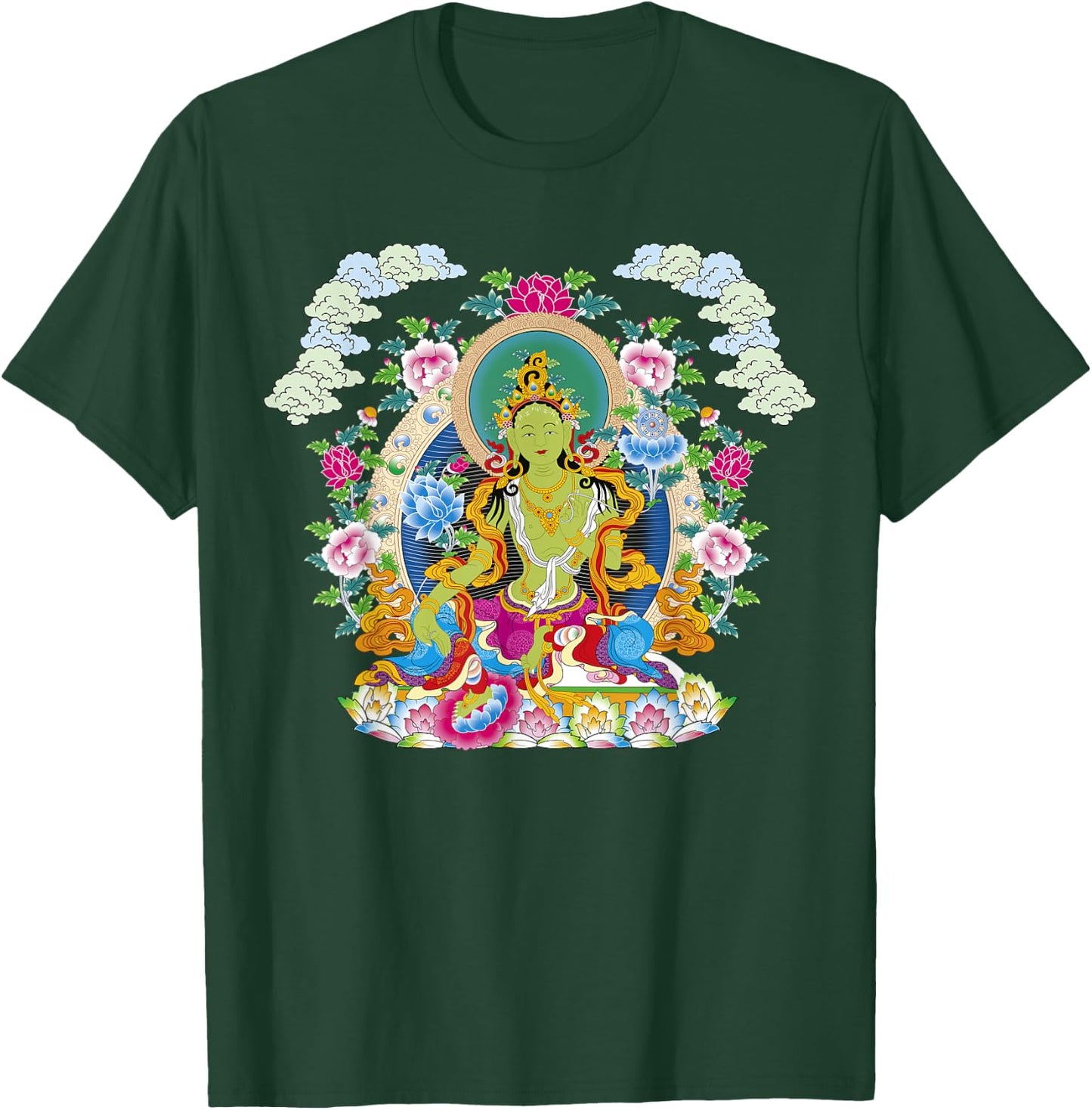 Thangka Buddha Yoga Mandala Meditation Buddhism Namaste T-Shirt - T-Shirt | Forest