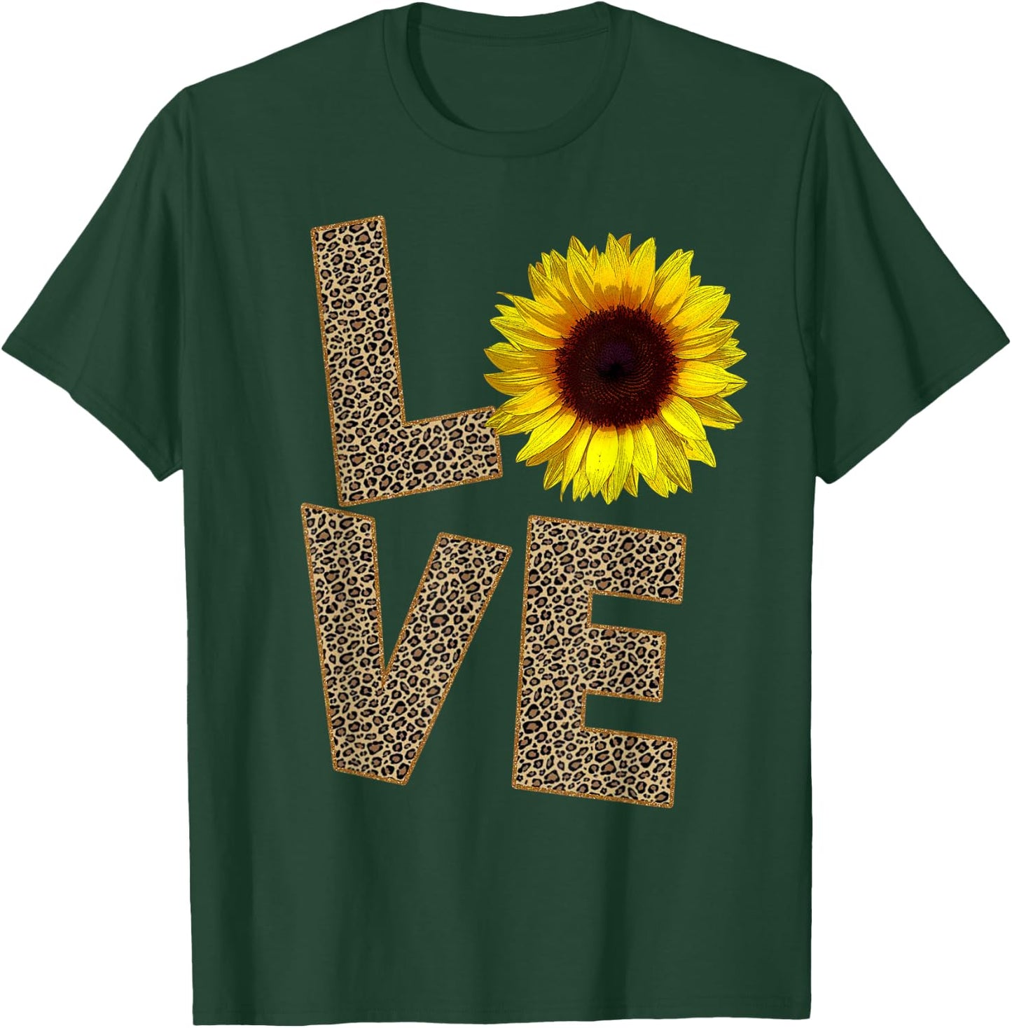 Cheetah Skin Love, Vintage Sunflower - sunflower Cheetah T-Shirt - T-Shirt | Forest