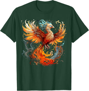 Rising Phoenix Majestic Fire Bird Fenix Fantasy Mythological T-Shirt - T-Shirt | Forest