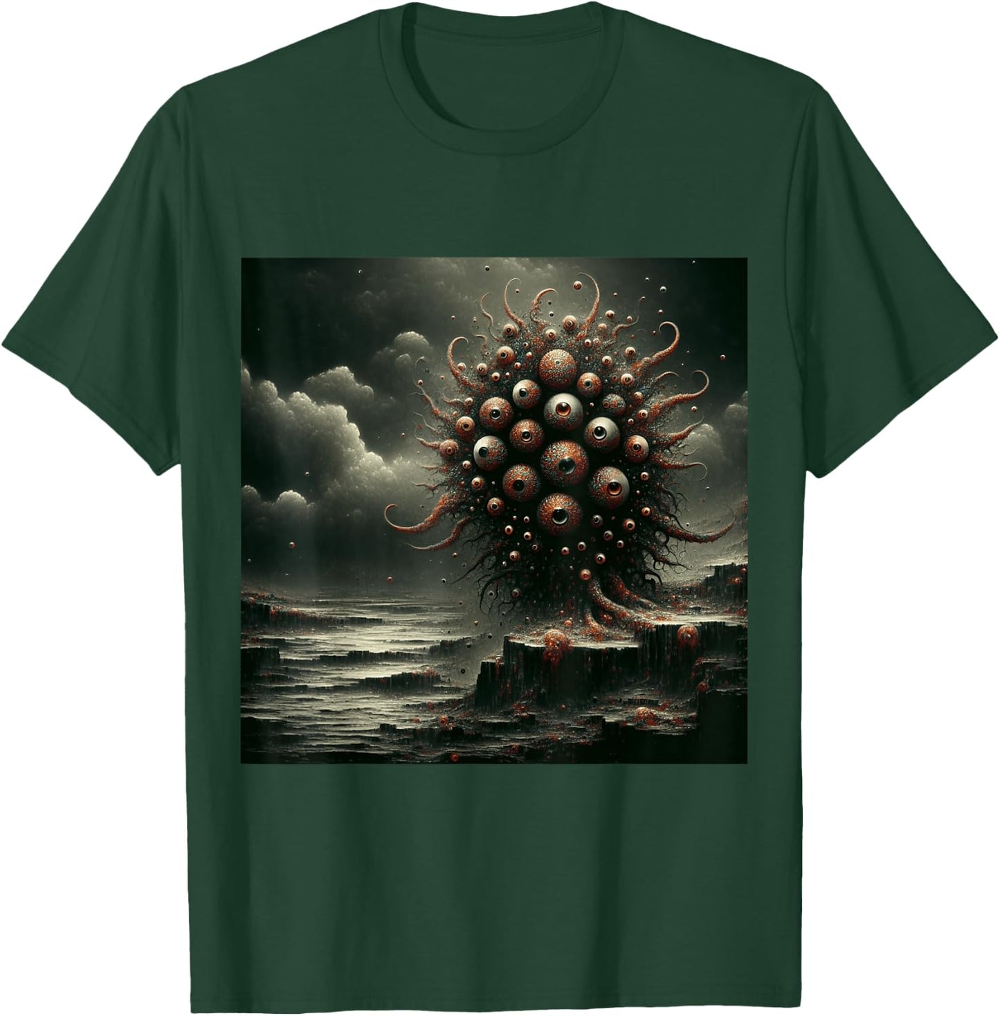Eldritch Nightmare Lovecraftian Horror Fear of Eyes Graphic T-Shirt - T-Shirt | Forest