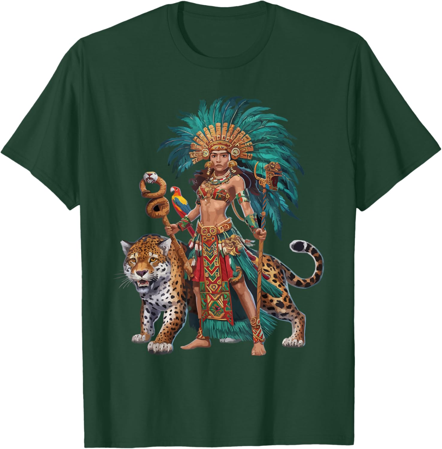 Aztec Jaguar Warrior Aztec Culture Mayan Indigenous T-Shirt - T-Shirt | Forest