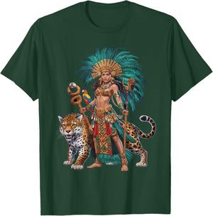 Aztec Jaguar Warrior Aztec Culture Mayan Indigenous T-Shirt - T-Shirt | Forest