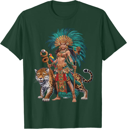 Aztec Jaguar Warrior Aztec Culture Mayan Indigenous T-Shirt - T-Shirt | Forest