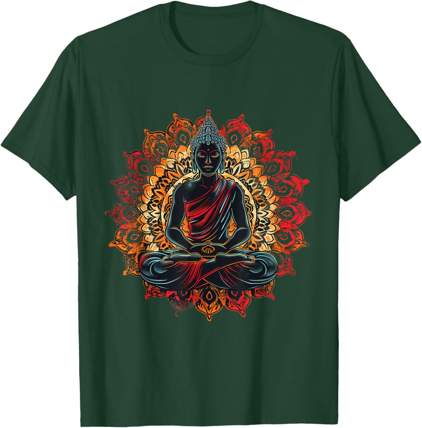 Meditation Hindu Zen Buddha Mandala Spiritual Buddhist T-Shirt - T-Shirt | Forest
